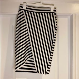 Black & White Stripe Pencil Skirt